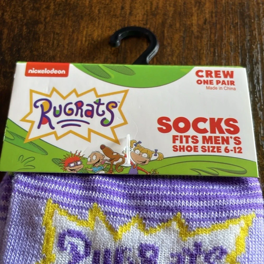 Nickelodeon Men’s Crew Socks Shoe Size 6-12 Sponge Bob Square Pants and Rugrats
